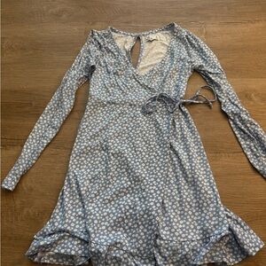 Hollister Blue Floral Long Sleeve Dress